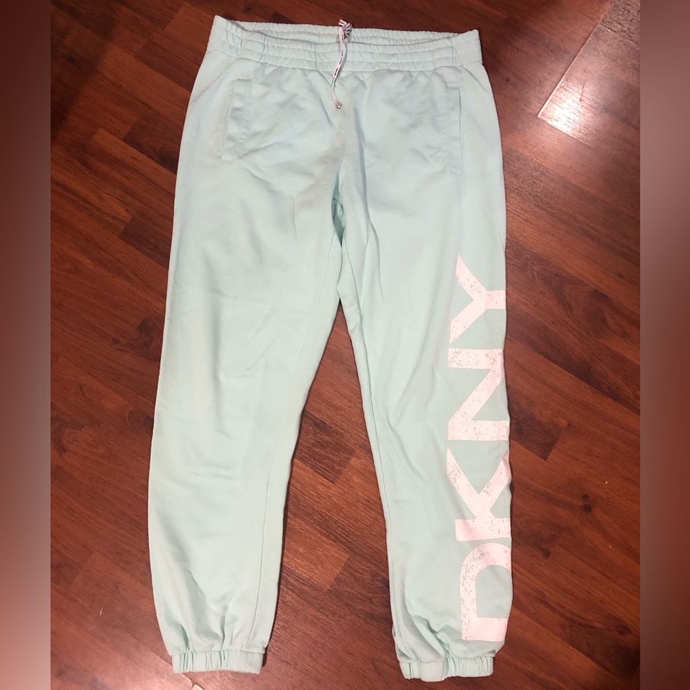 DKNY Sweatpants. Size small. Has drawstring. Light teal color. Very soft.